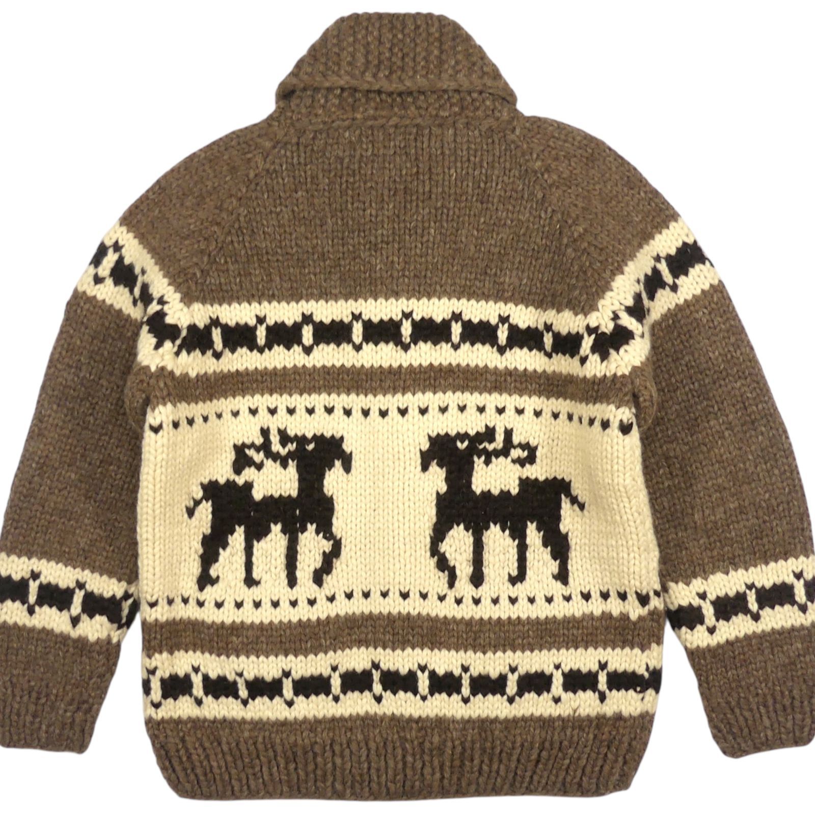 カウチンセーター kanata ニット L カナダ製 カナタ シカ 鹿柄 ウール