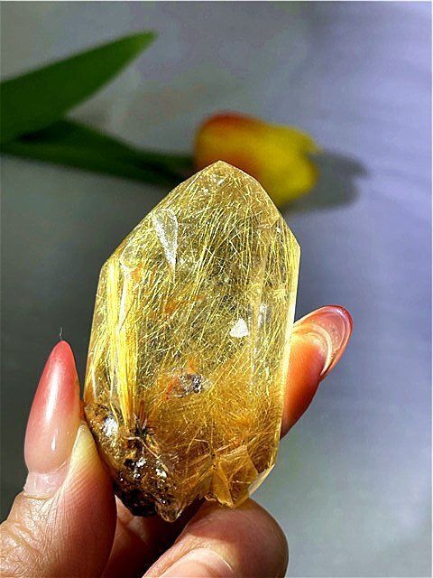 AAA級天然ゴールドルチルクォーツ原石YT7P3/84P18D - メルカリ