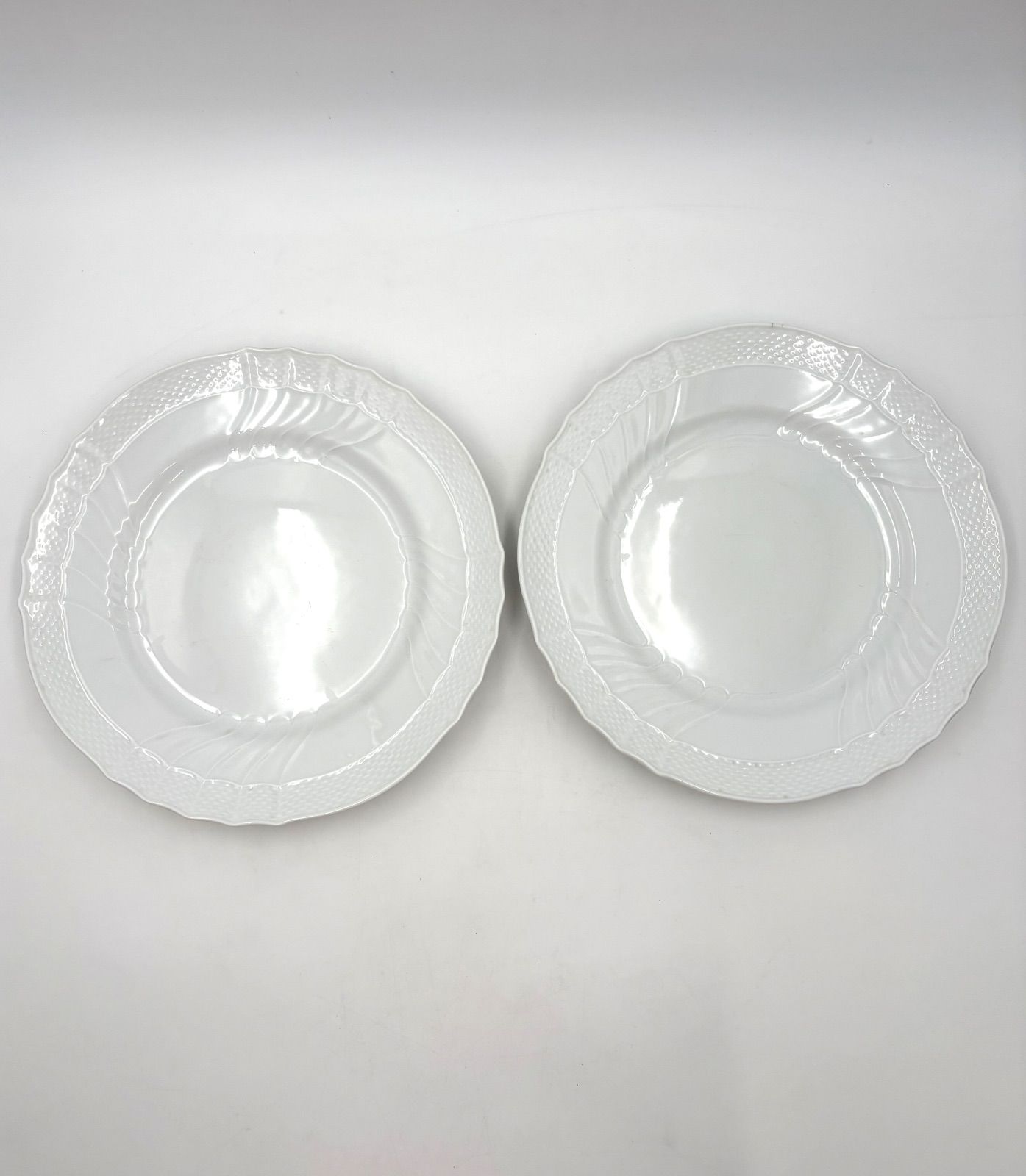 【未使用】リチャードジノリ ベッキオホワイト プレート(26.5㎝)２枚セット 訳あり Richard Ginori リチャードジノリ ベッキオホワイト 26.5cm