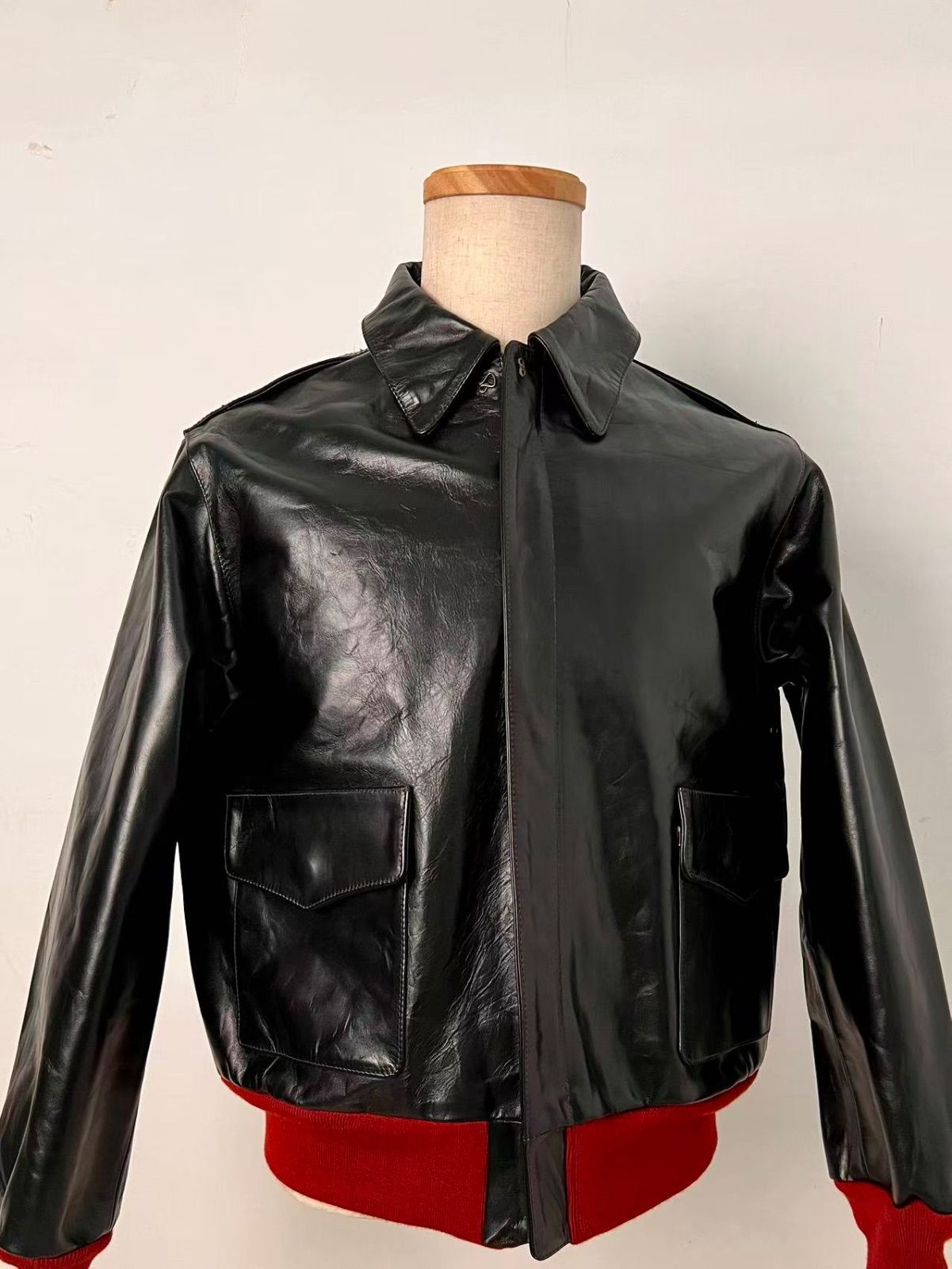 実名復刻 赤リブ A−2 フライトジャケット 馬革 L - メルカリ