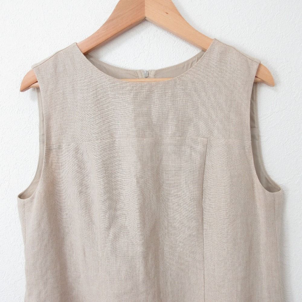 良品 FOXEY フォクシー Linen Dress レース ノースリーブ ワンピース