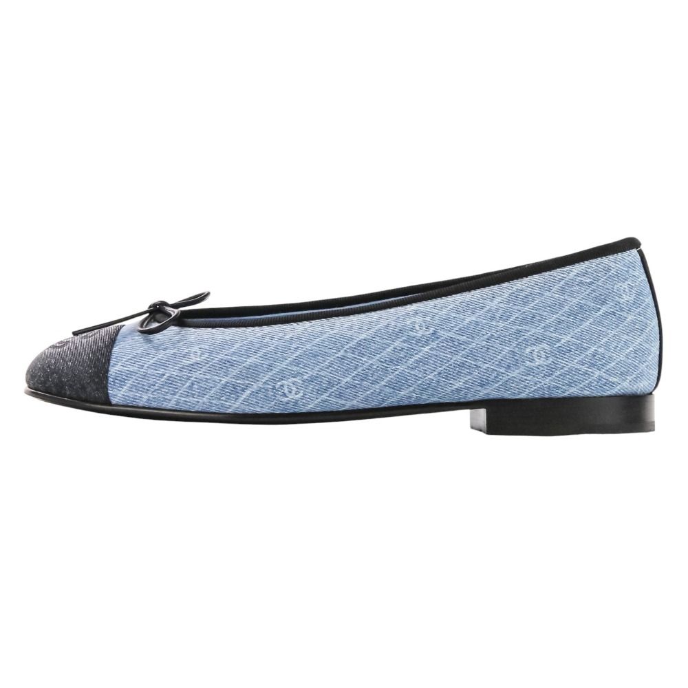 美品 25P CHANEL シャネル バレリーナ ココマーク デニムバレエ