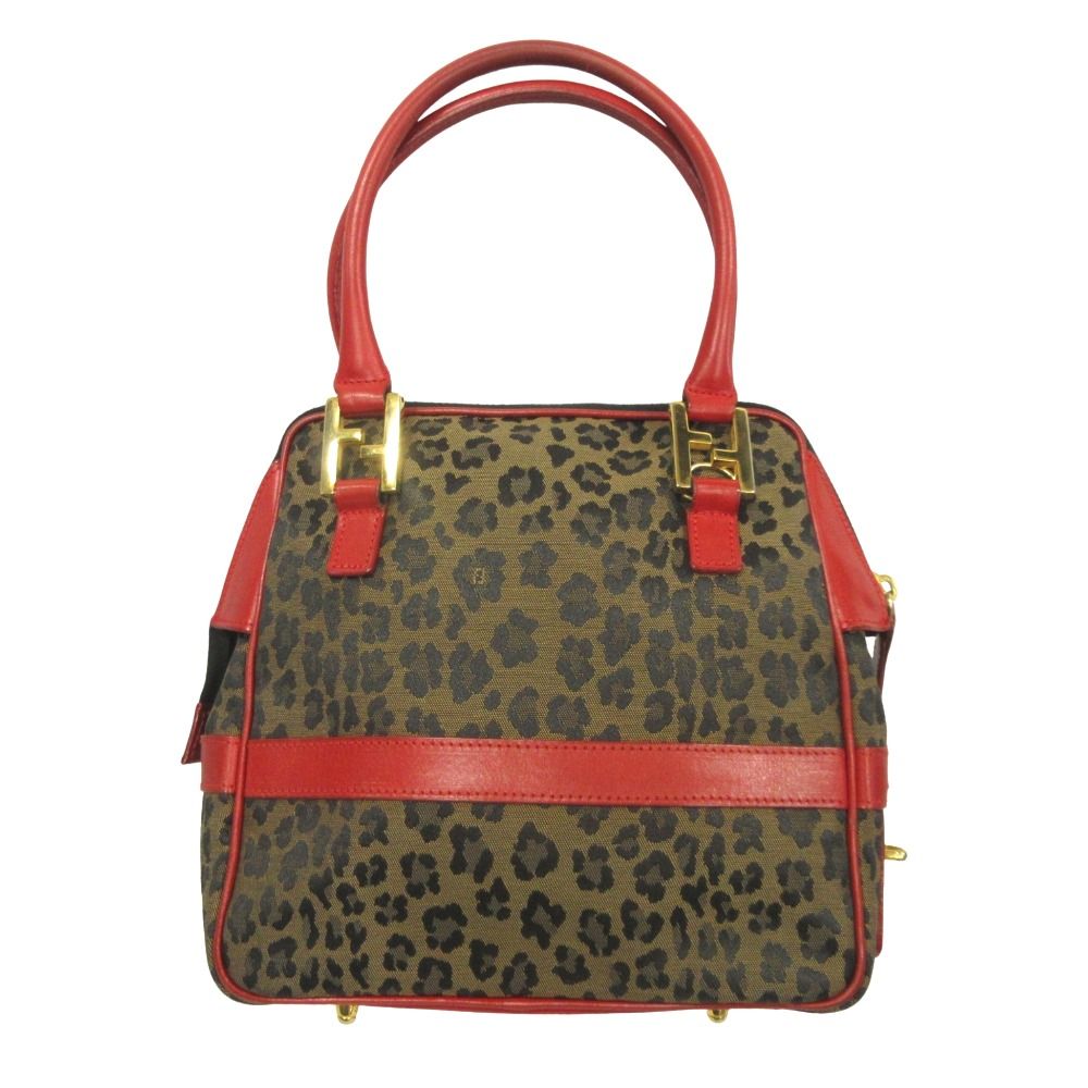 良品 FENDI フェンディ 80's 90's レオパード ハンド トート バッグ