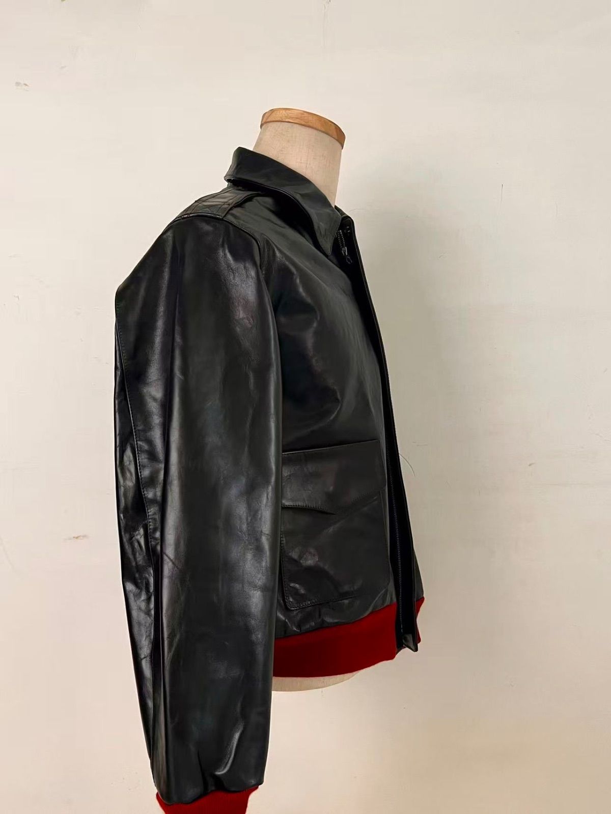 実名復刻　赤リブ　A−2 フライトジャケット　牛革 XL 2XL 3XL 実名復刻 赤リブ A−2 フライトジャケット 牛革 Mの通販 by jpwtc shop