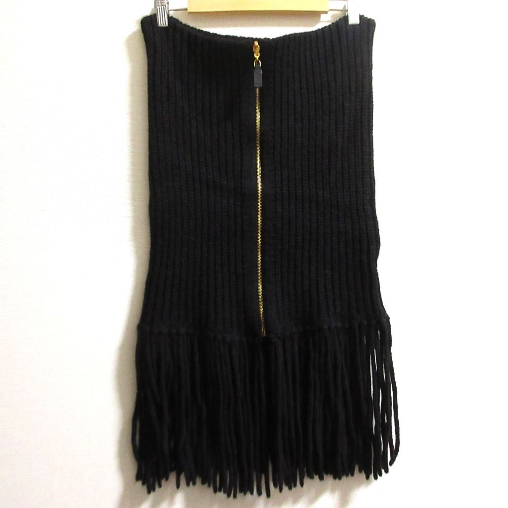 美品 GUCCI グッチ アルパカウール フリンジ ニットポンチョ マフラー