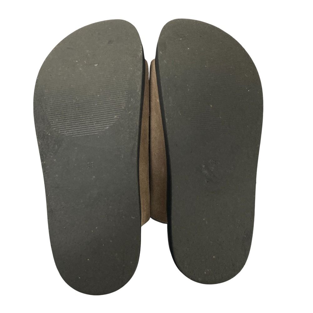 美品 MOHI モヒ スエード ダブルバックル フラットサンダル 38 24cm