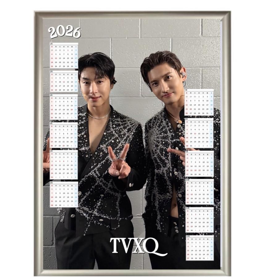 TVXQ 東方神起 2026 A4 フォトフレーム付き 壁掛け カレンダー 韓流