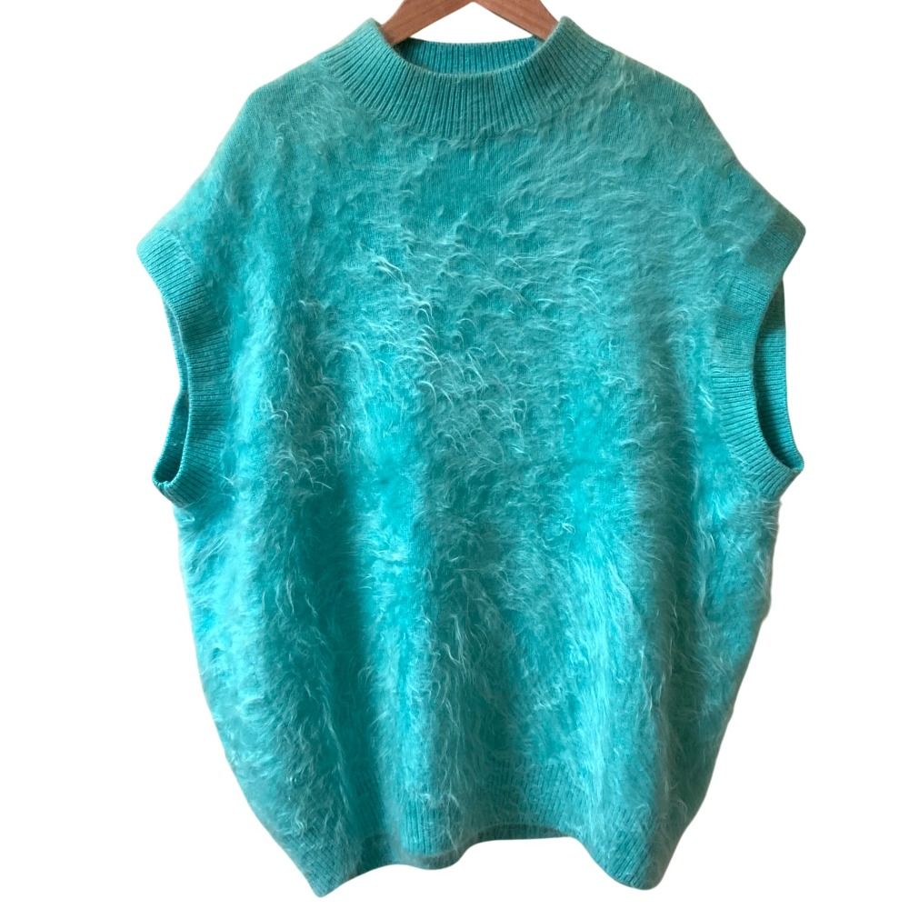 良品 BLAMINK ブラミンク カシミヤファー 7G ニットノースリーブニット