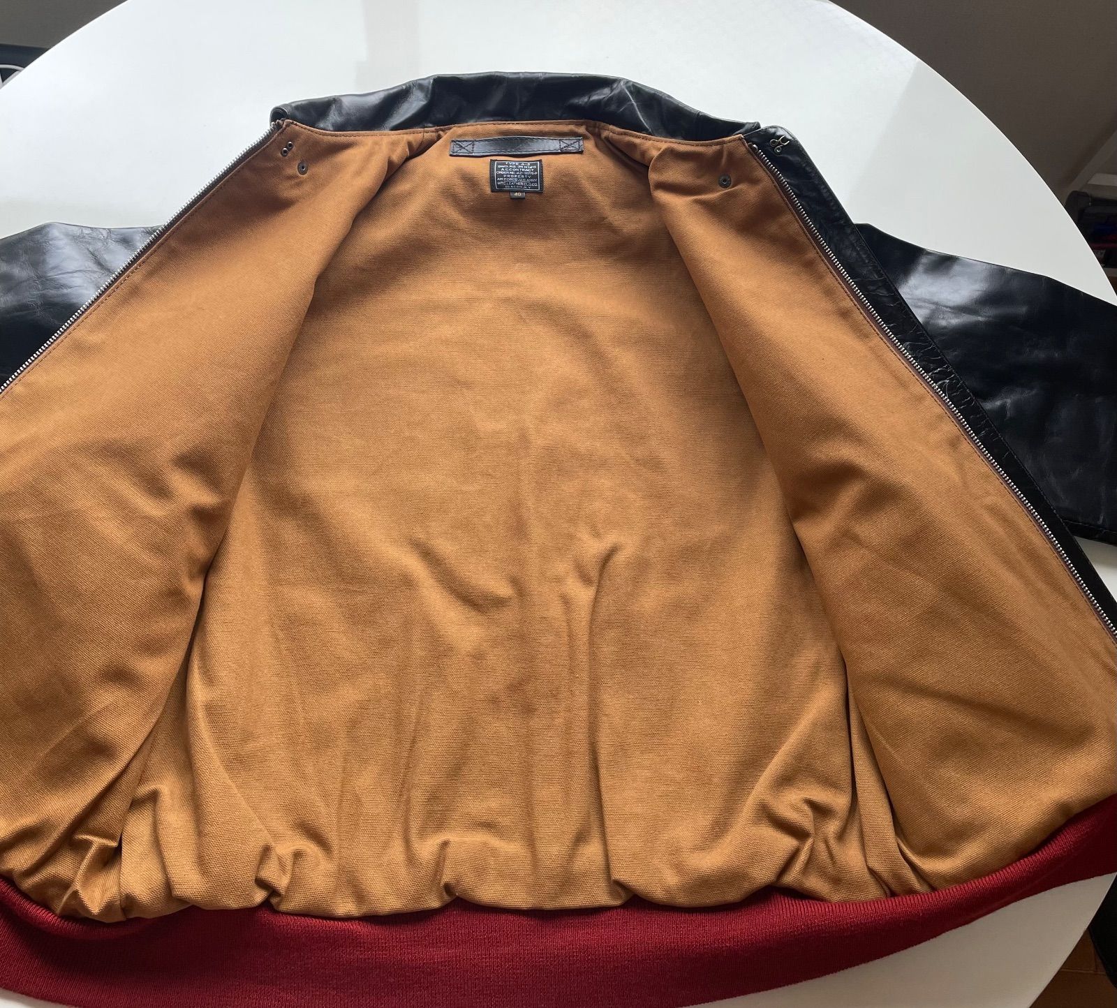 実名復刻 赤リブ A−2 フライトジャケット 馬革 2 X L - メルカリ