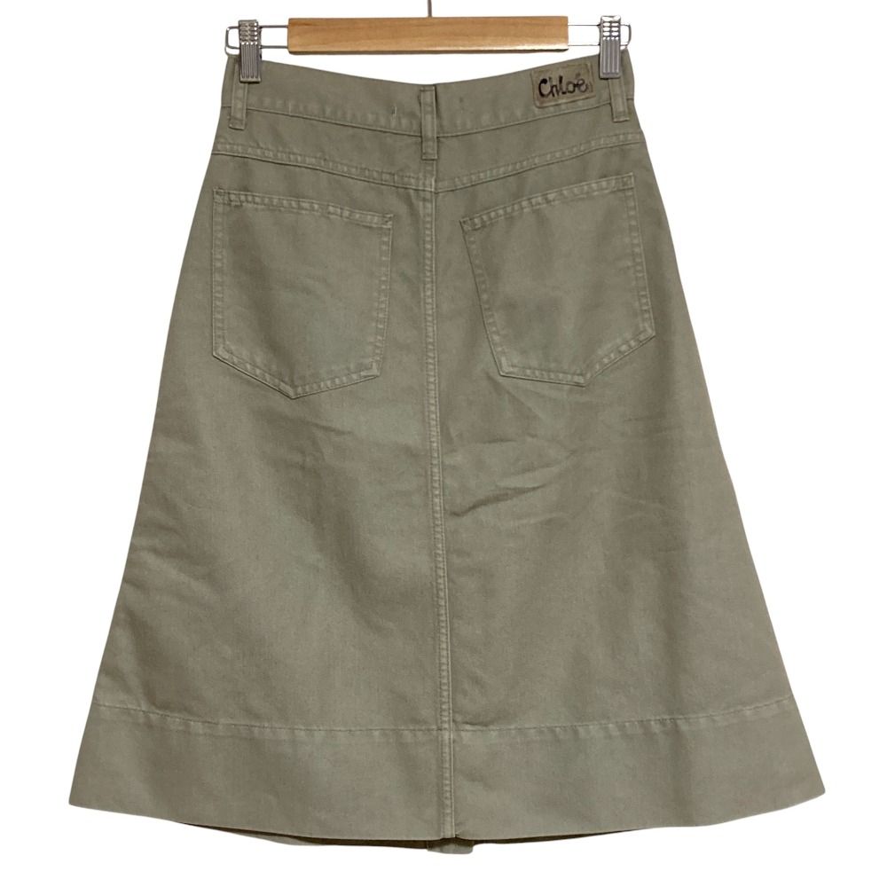 美品 Chloé クロエ フロントボタン トラペーズスカート サイズ36