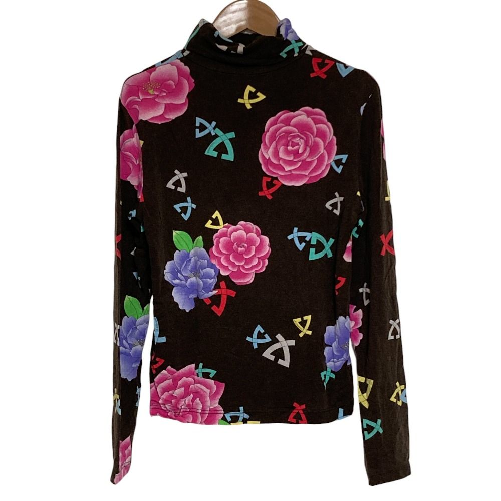 ✨タグ付き✨近年モデル レオナール カットソー トリム 40 花柄 ハイネック LEONARD - レオナール LEONARD カットソー 長袖 花柄 総柄 ハイネック