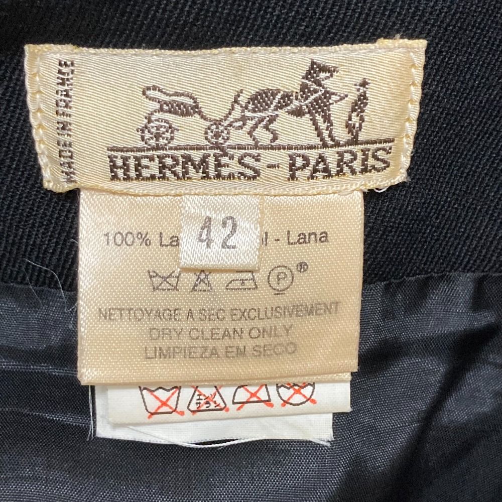 エルメス　タイトスカート 美品 HERMES エルメス ウール タイトスカート サイズ42 ブラック