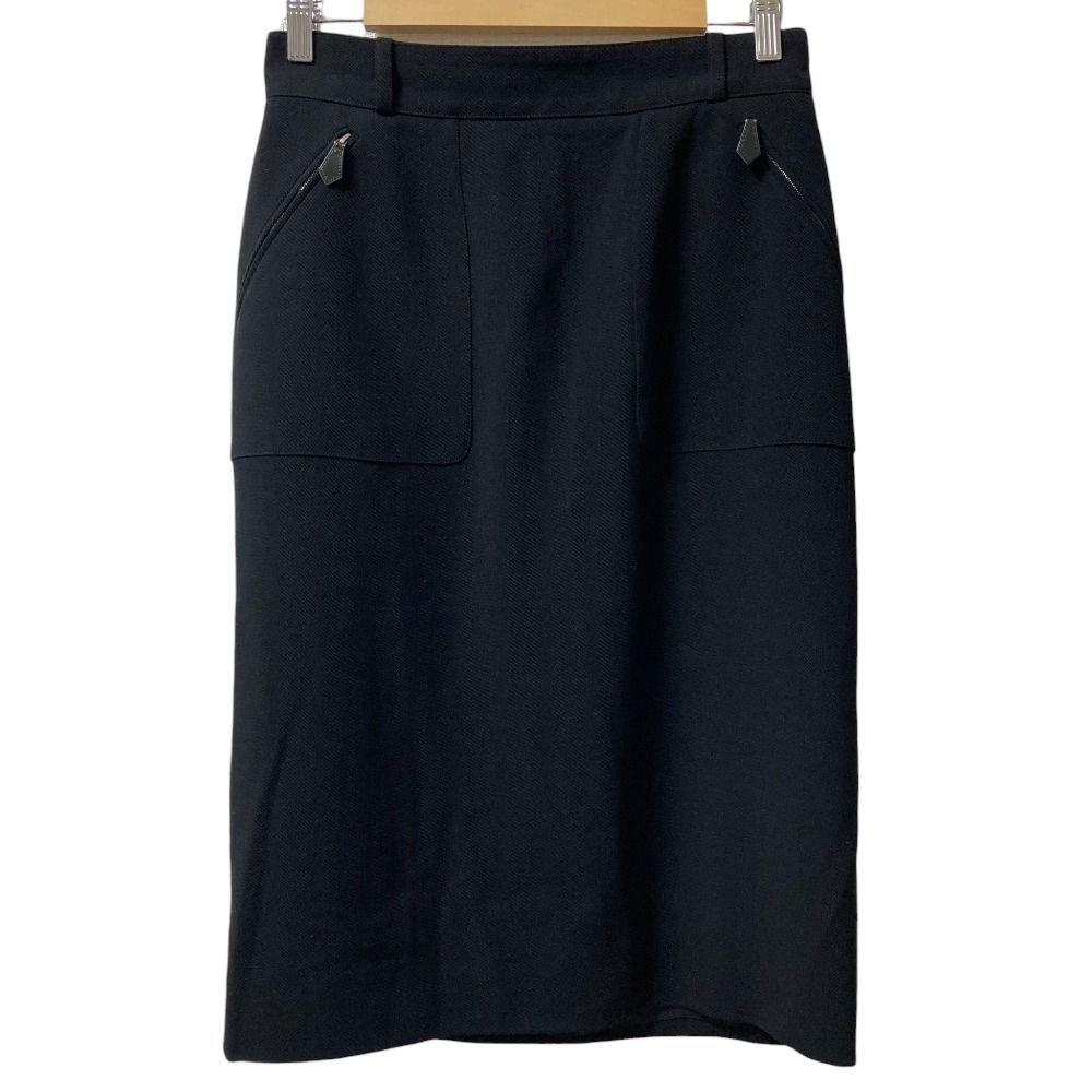 エルメス　HERMES 40 タイトスカート 美品 HERMES エルメス ウール タイトスカート サイズ42 ブラック