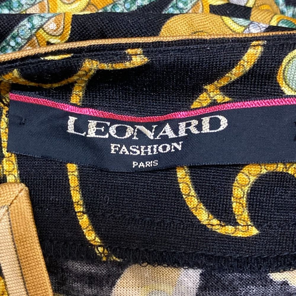 美品 LEONARD レオナール ペイズリー柄 フラワーボタン カーディガン