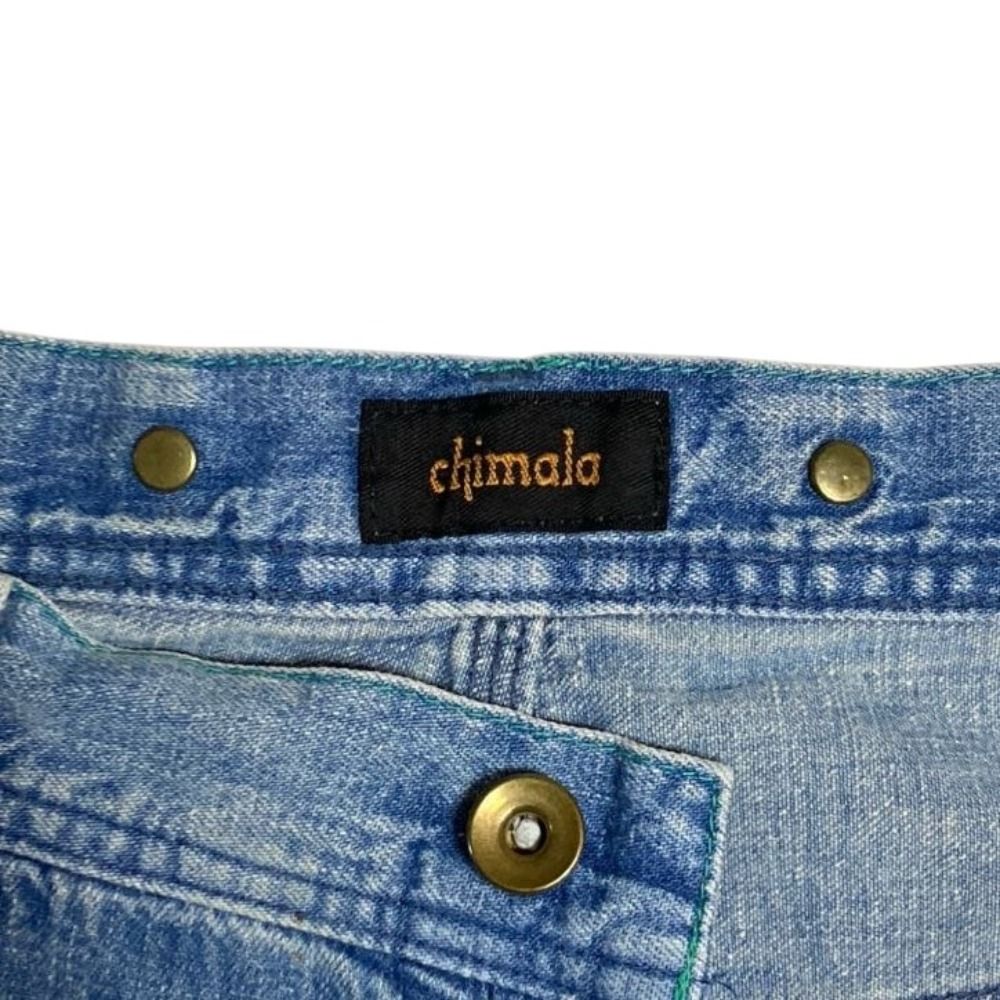 Chimala チマラ ワイド デニム ダメージ 加工 赤耳 28 美品 chimala チマラ ダメージ加工デニムパンツ ジーンズ 28 ブルー