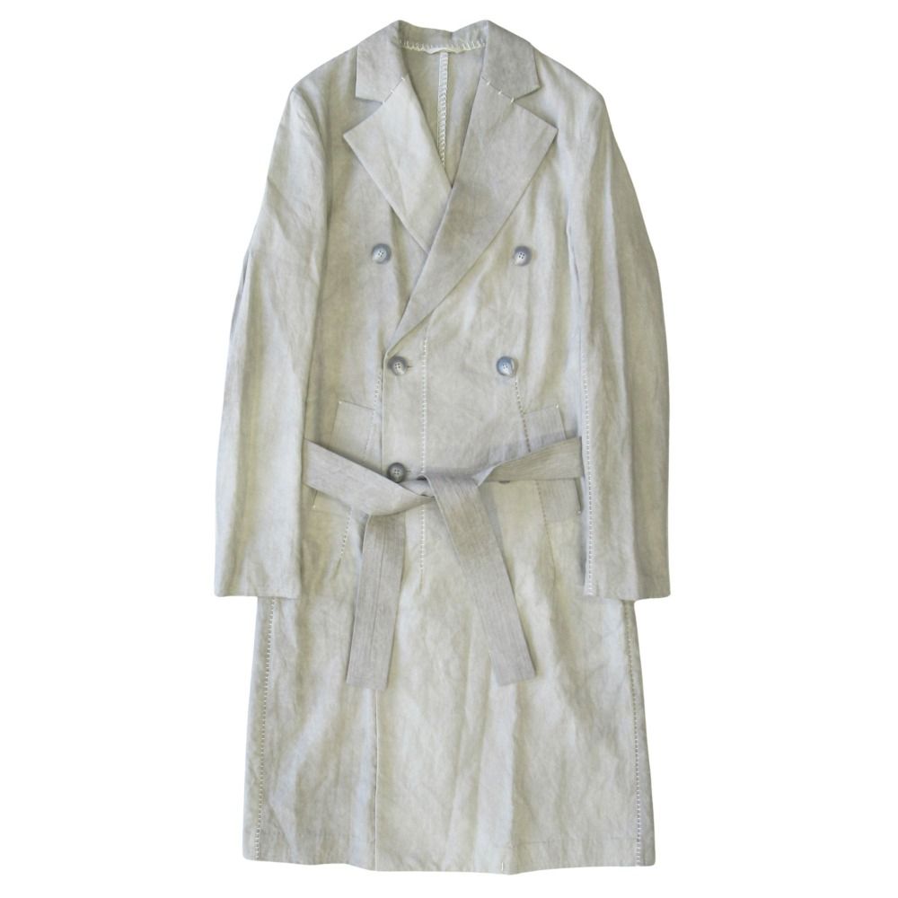 新品同様 17SS LEOPOLD BOSSERT レオポルドボザート ベルテッド トレンチ コート ジャケット ブルゾン リネン コットン サイズ46 メンズ 古着 中古 USED