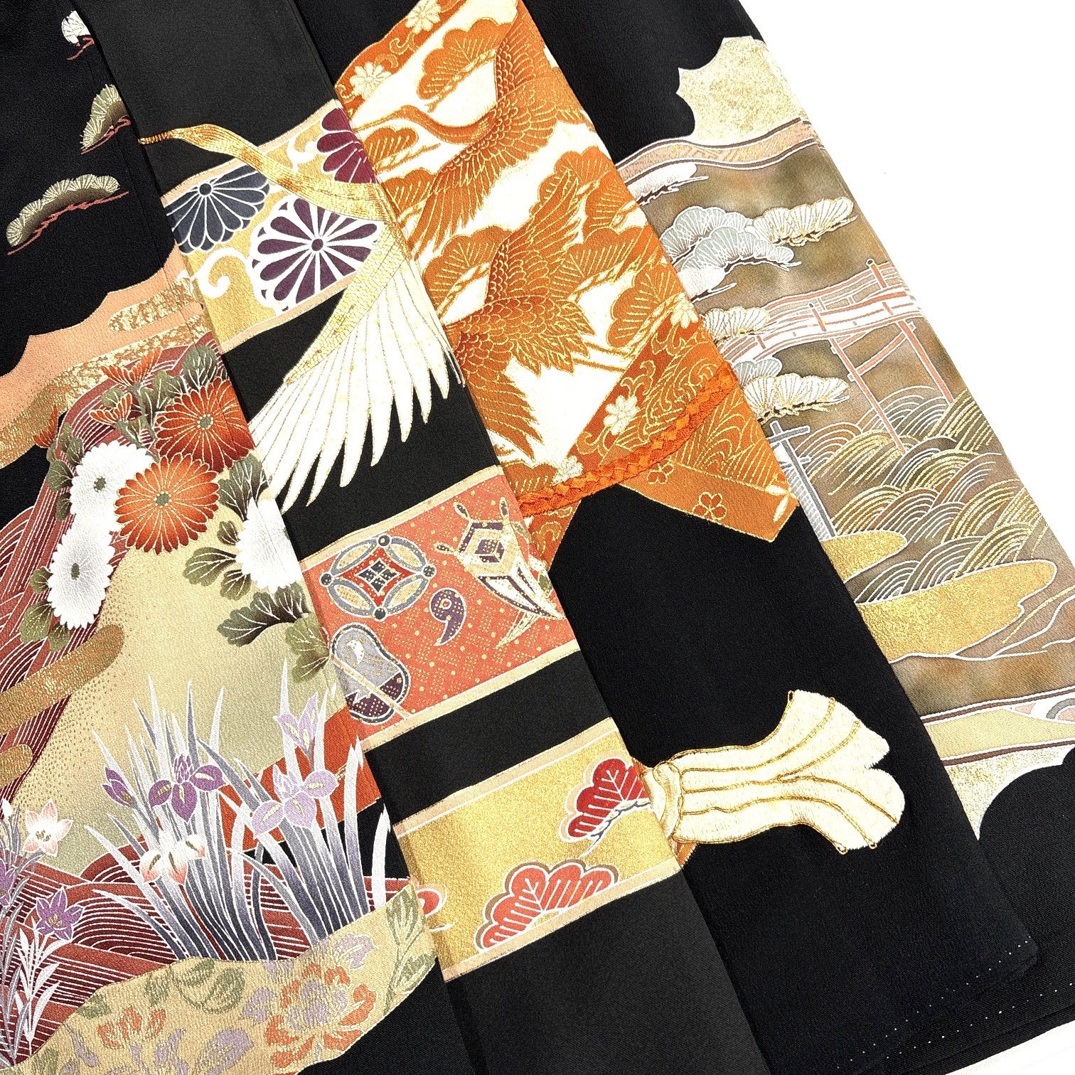 黒留袖 4枚 正絹 着物まとめ売り 同梱購入歓迎 リメイク用 着付け練習