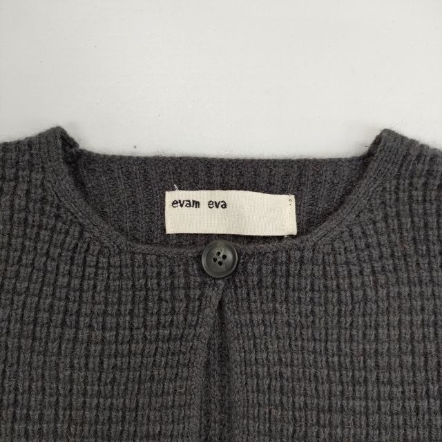 evam eva ウールキャメル畦ローブ E183K107 ロング カーディガン