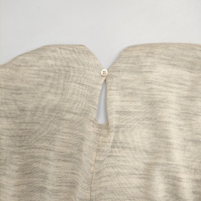 45R 圧縮ウール 配色ニットカーディガン ベージュ 日本製 SALON adam et rope'（サロン アダム エ ロペ） ニットカーディガン