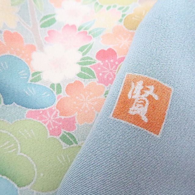 百華❀Y4246◇作家物 賢落款 手縫い仕立て 正絹 訪問着 着物 単品