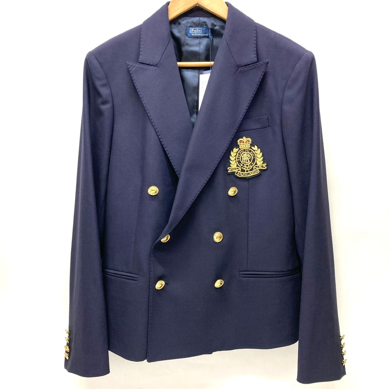 e) タグ付き未使用品 POLO RALPH LAUREN ダブルブレステッド クレスト