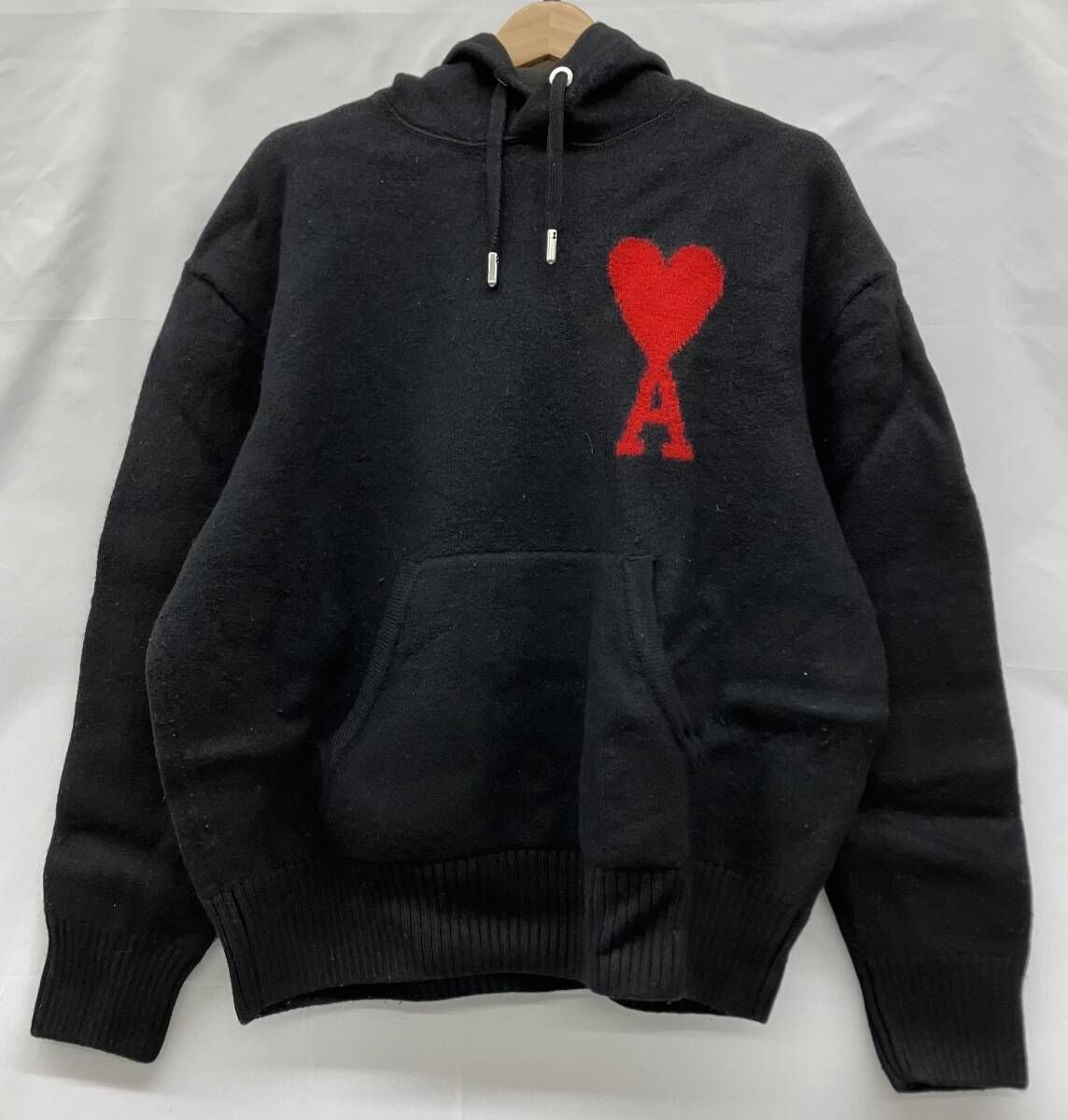 AMI PARIS アミパリス ニット パーカー フード付き ハートロゴ made in