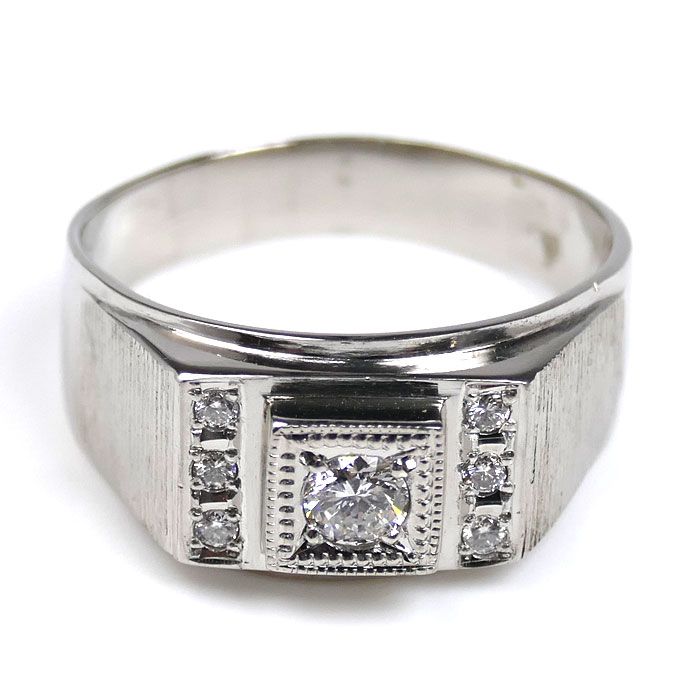 Pt900プラチナ リング・指輪 ダイヤモンド0.28ct 20号 11.1g メンズ