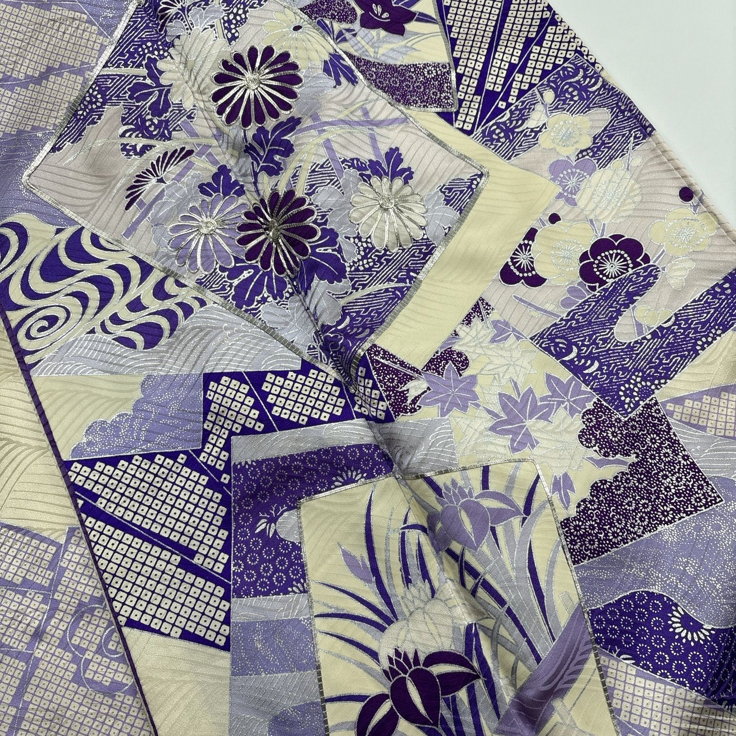 振袖 4枚 正絹 着物まとめ売り 同梱購入歓迎 リメイク用 着付け練習用