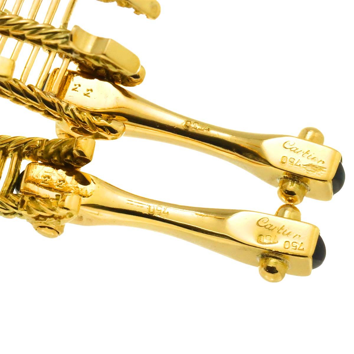 カルティエ Cartier カフス サファイア K18 YG イエローゴールド 750