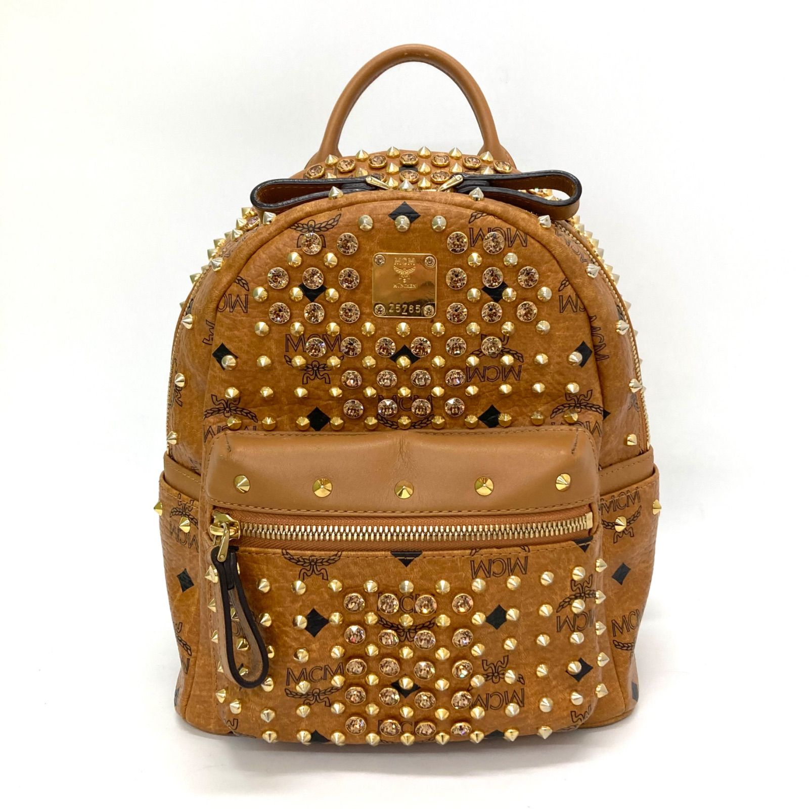 ◇MCM◇エムシーエム スタッズ ミニリュック ブラウン - メルカリ