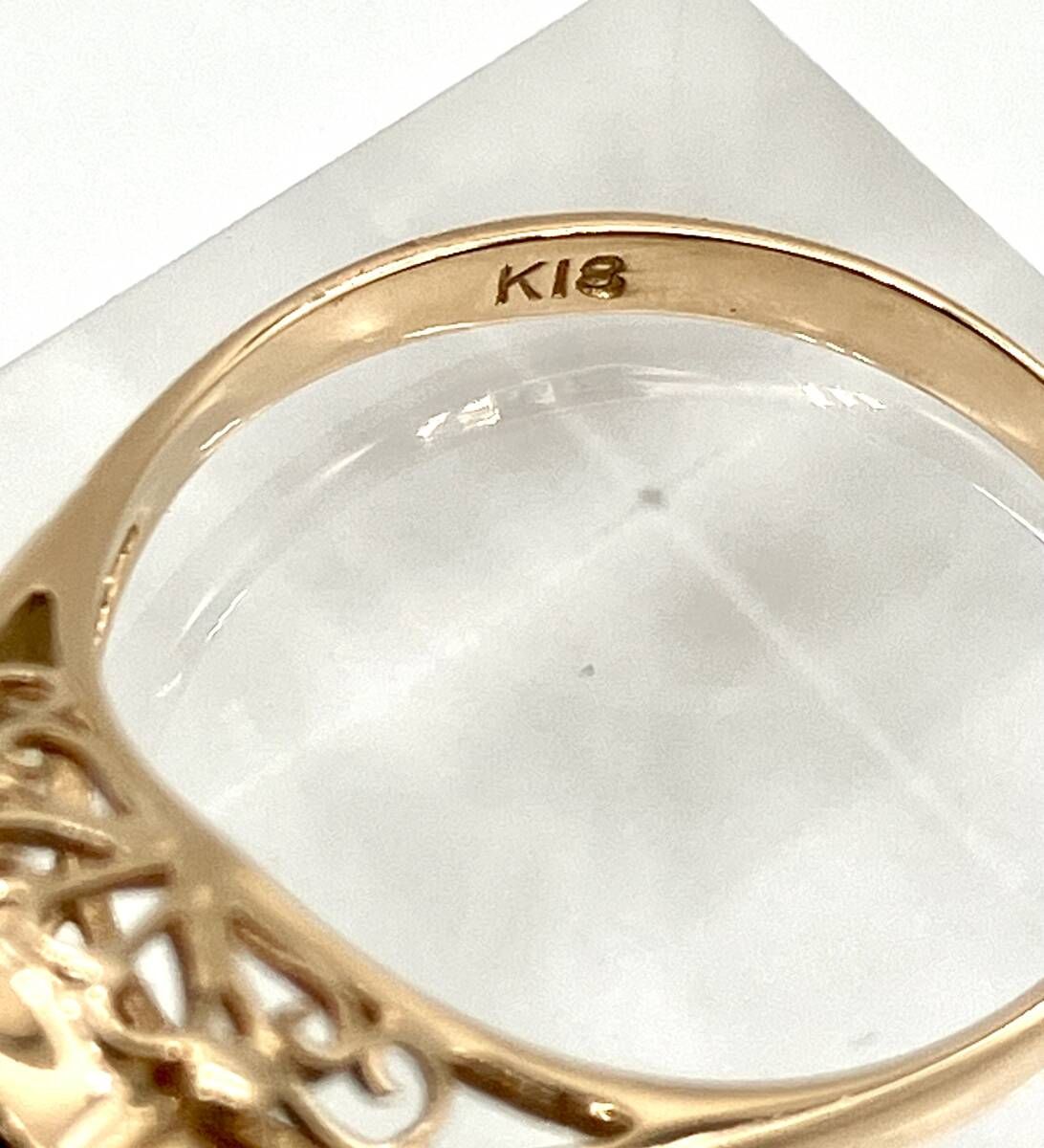 鑑別書付】ガーネット K18 リング 12号 総重量3.0g ゴールド 指輪