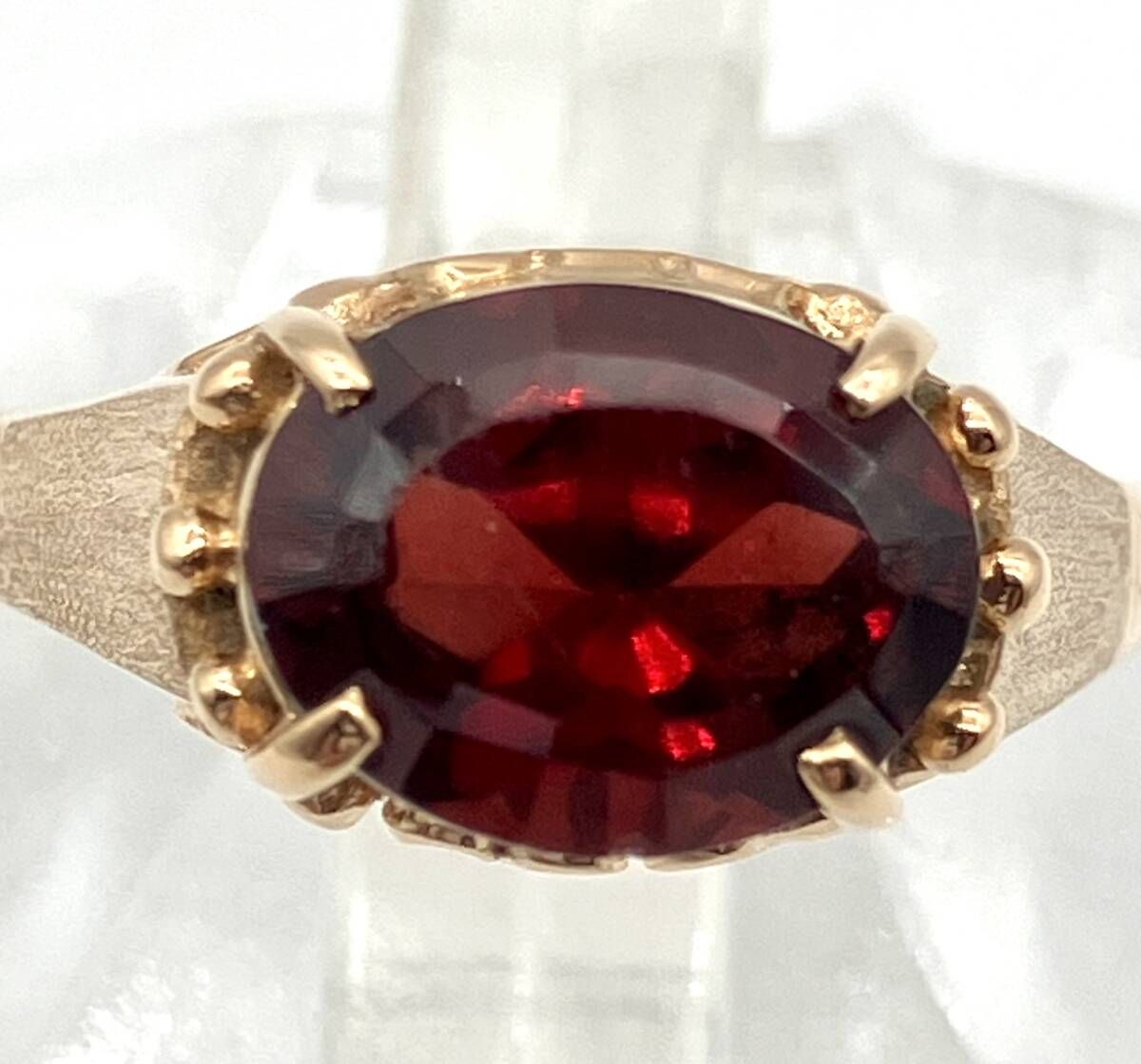 鑑別書付ガーネット K18 リング 12号 総重量3.0g ゴールド 指輪 K18 赤紫