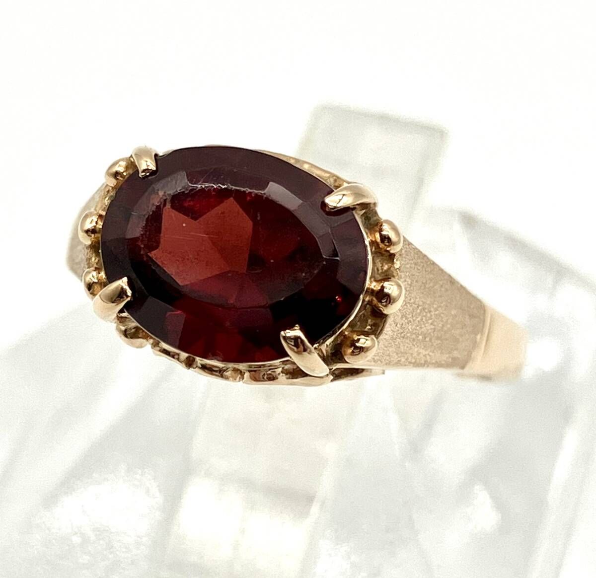 ☆K18 ガーネットリング 12号☆ 鑑別書付】ガーネット K18 リング 12号 総重量3.0g ゴールド 指輪