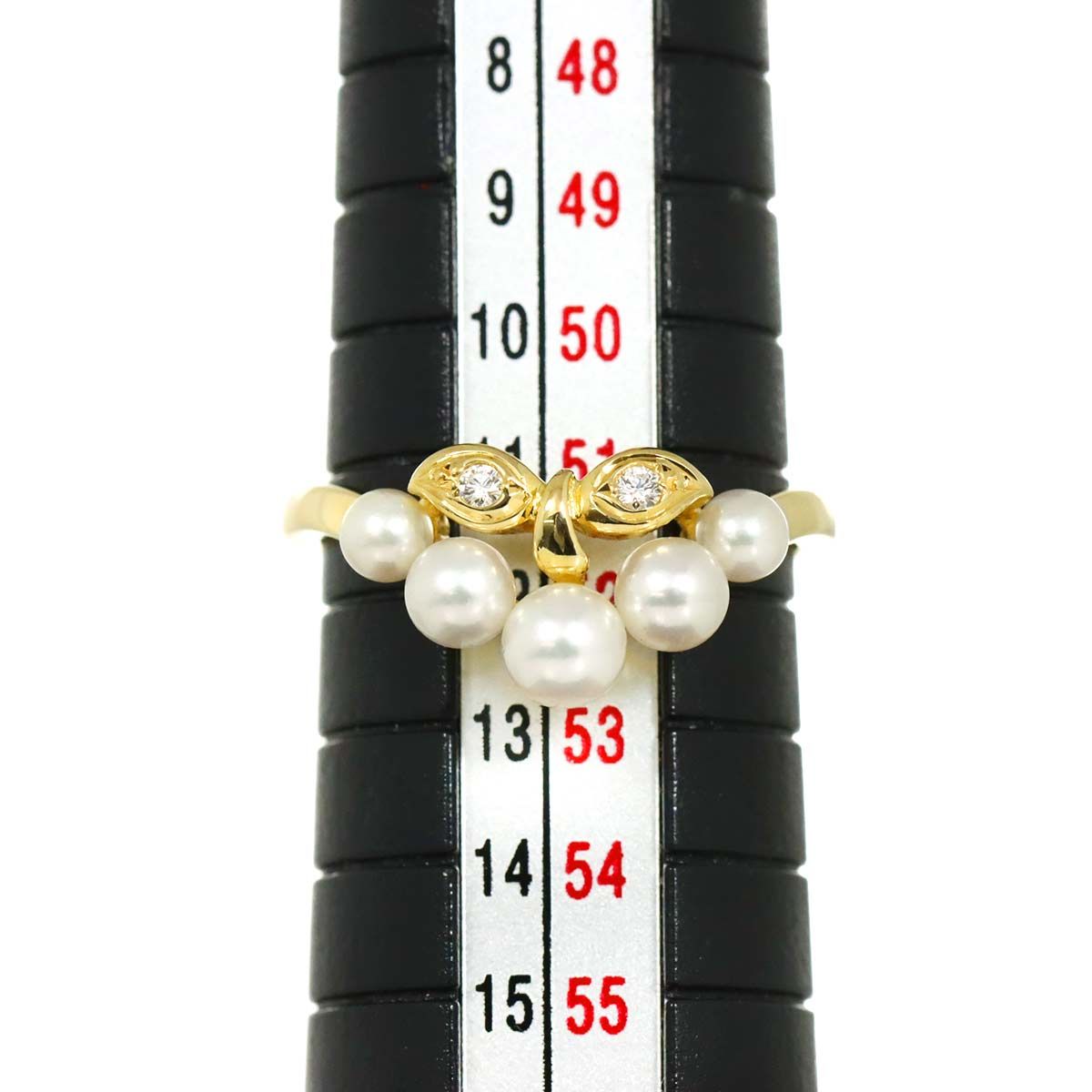 ミキモト MIKIMOTO 11号 リング ベビーパール 4.2-3.1mm ダイヤ K18 YG