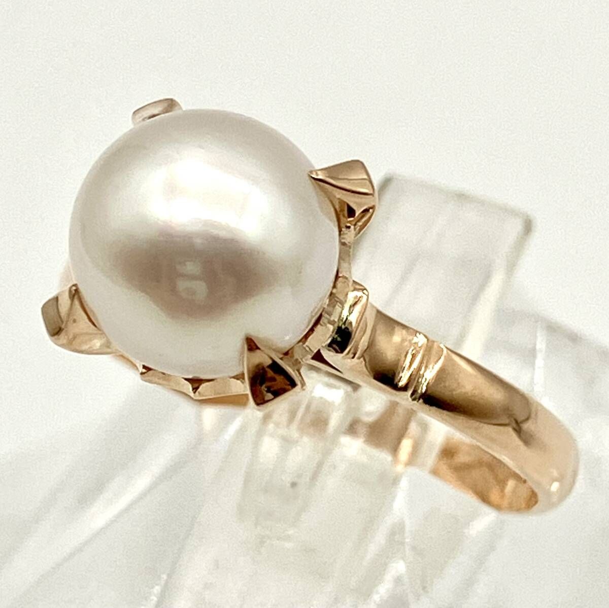 鑑別書付】真珠 パール K18 リング 12号 総重量3.2g ゴールド 指輪