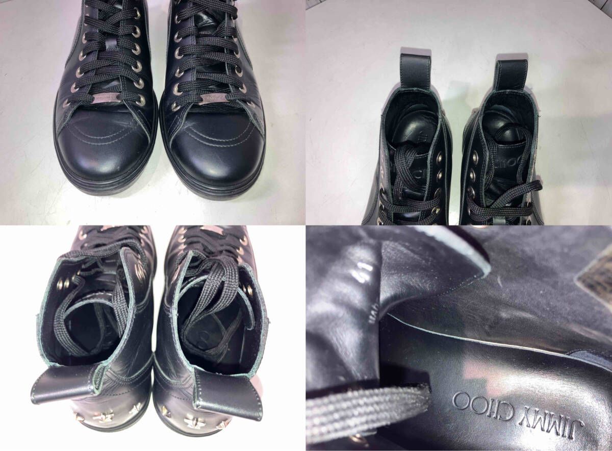 JIMMY CHOO ジミーチュウ ブラック スタッズ レザー ハイカット サイズ