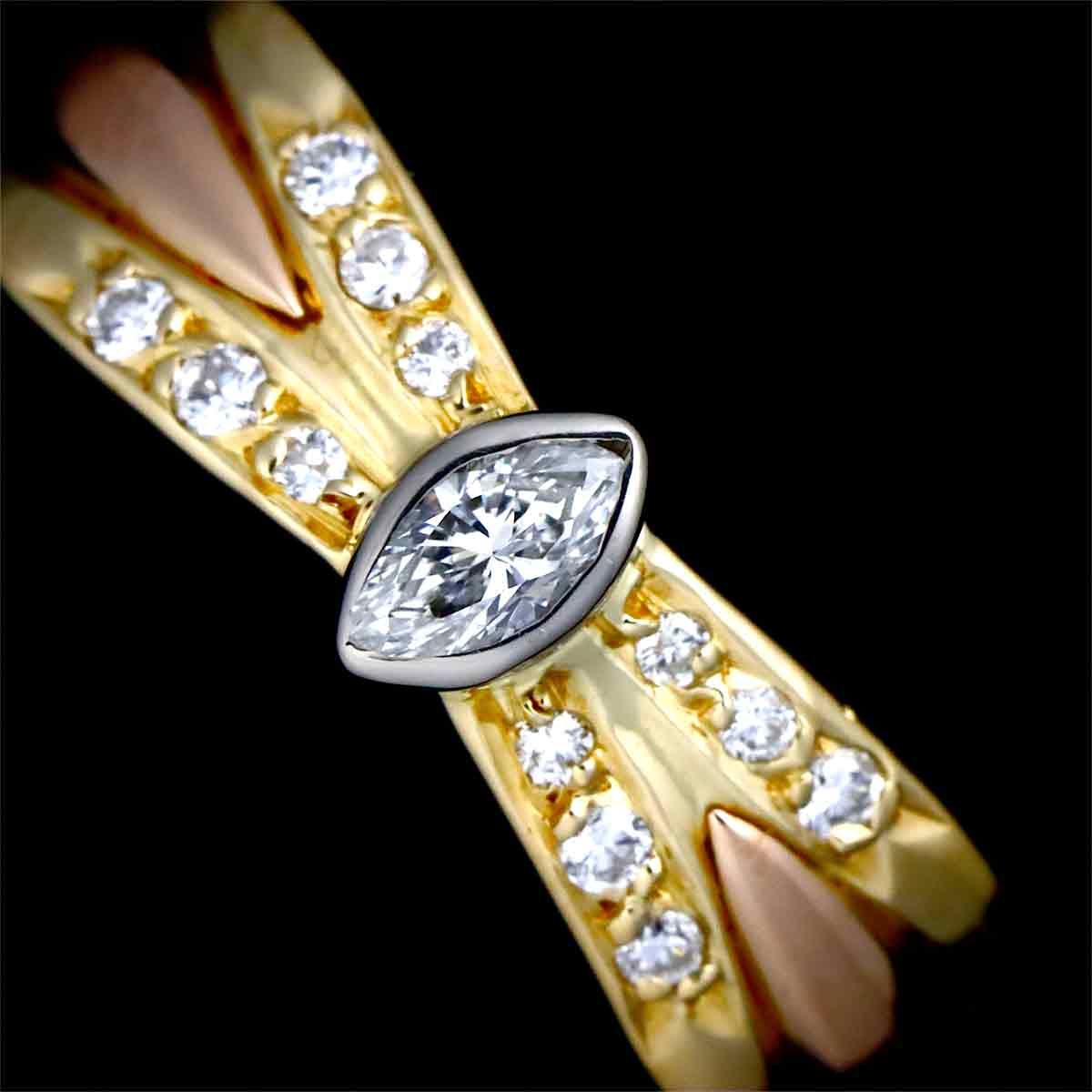カルティエ Cartier #51 リング ダイヤ K18 YG WG PG スリーカラー 