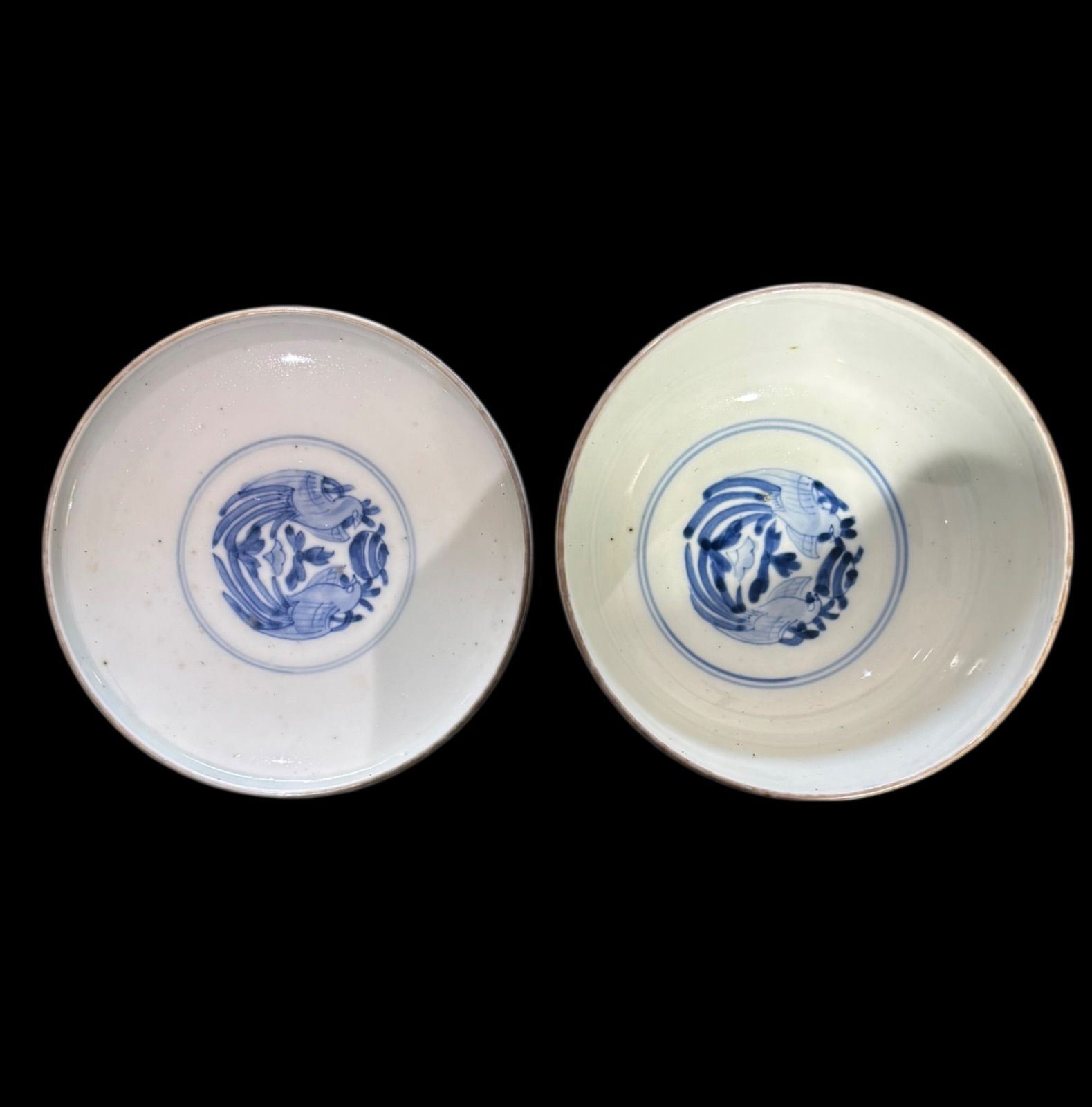 2客セット】古伊万里 金彩 蓋付き椀 人物文図 富貴春長 色絵 蓋物 汁椀