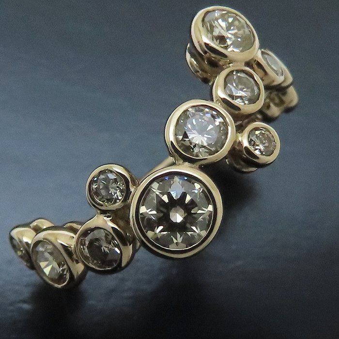 Kashikey カシケイ ベゼル リング 指輪 ブラウンダイヤモンド1.00ct 8