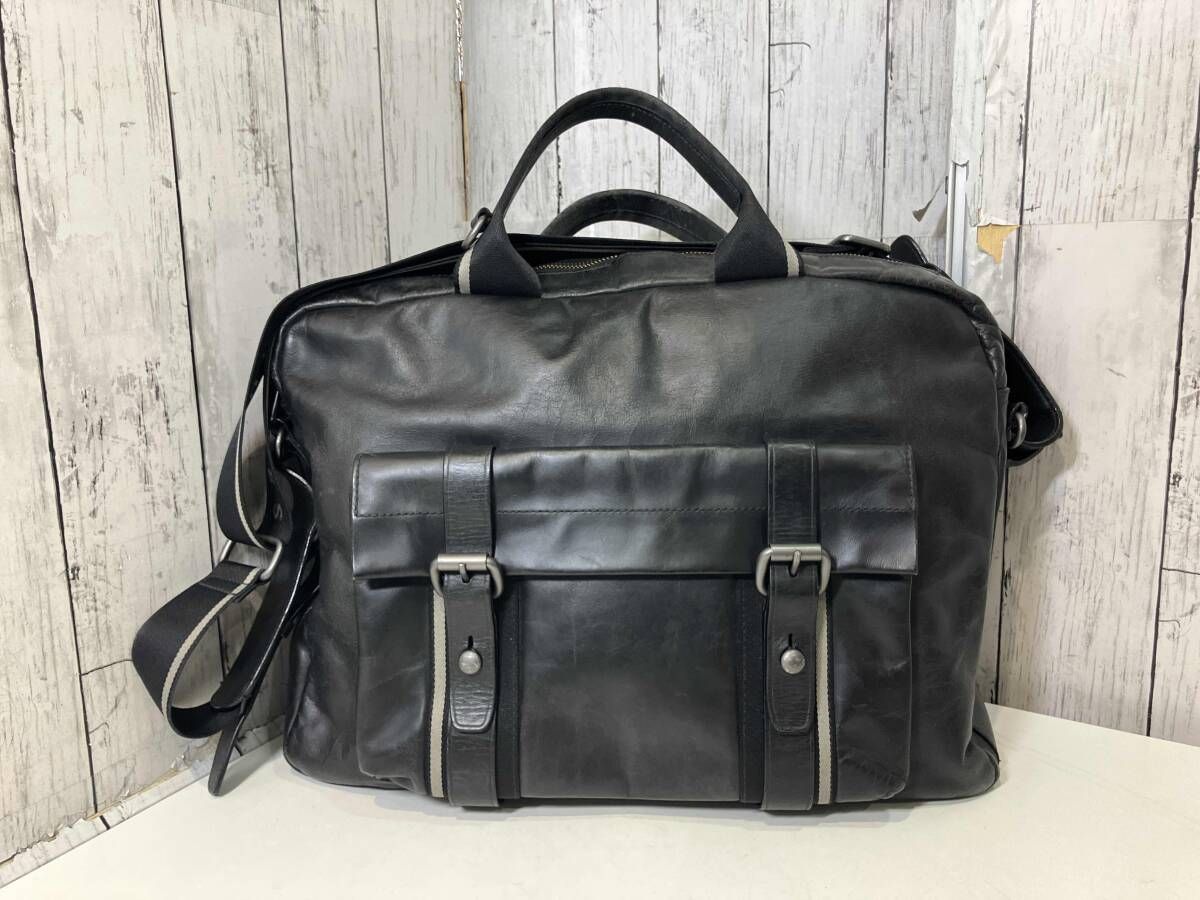 HUGO BOSS ヒューゴボス ビジネスバッグ レザー ブラック ショルダー