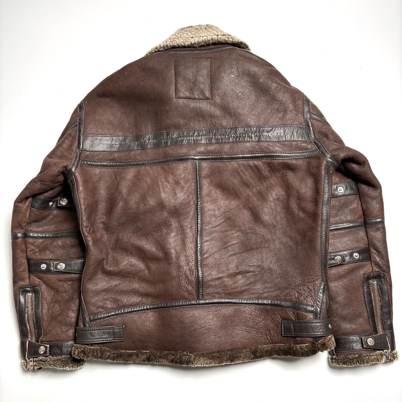 希少】HONDA リアルムートンジャケット 茶 L 本革 ライダース