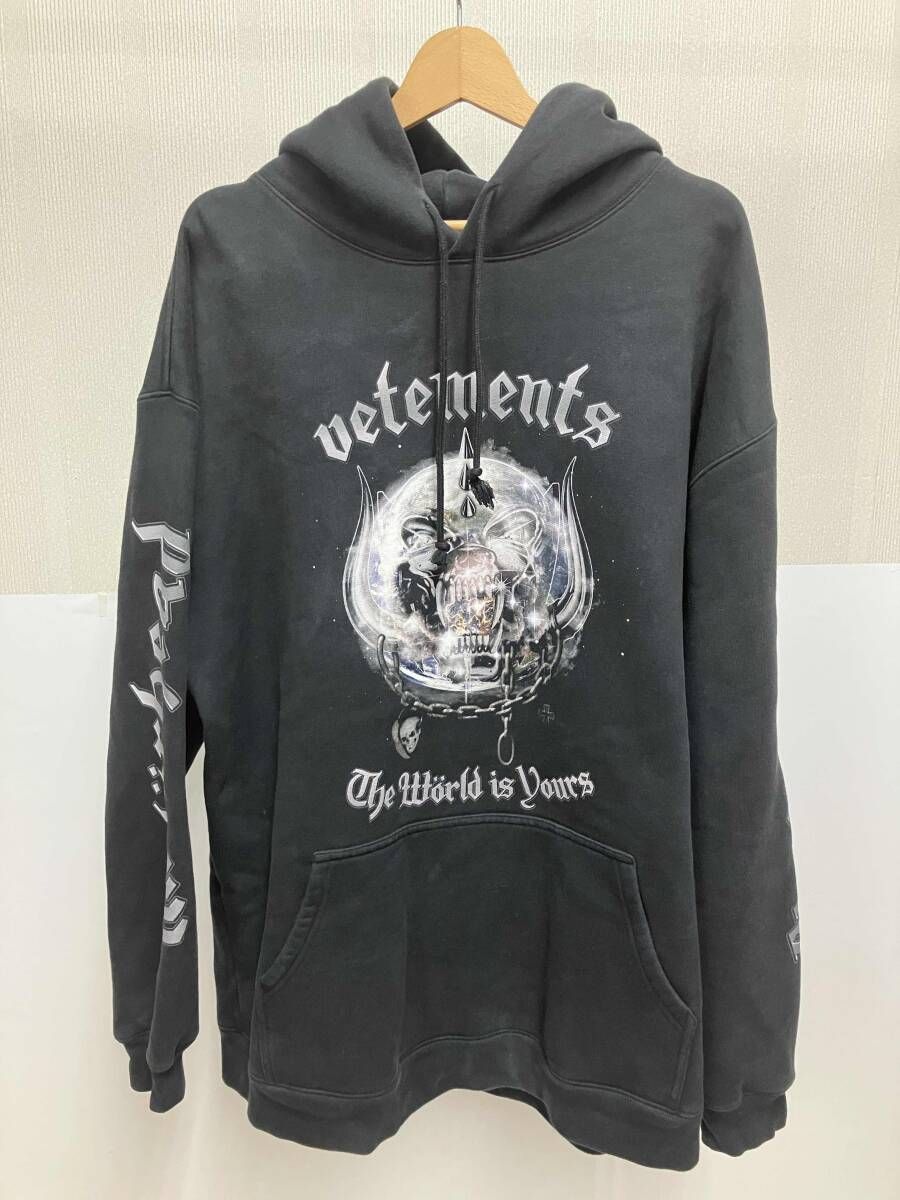 Vetements Motorhead パーカー ユニセックス Vetements Men's Motorhead Patched Hoody in Black Vetements