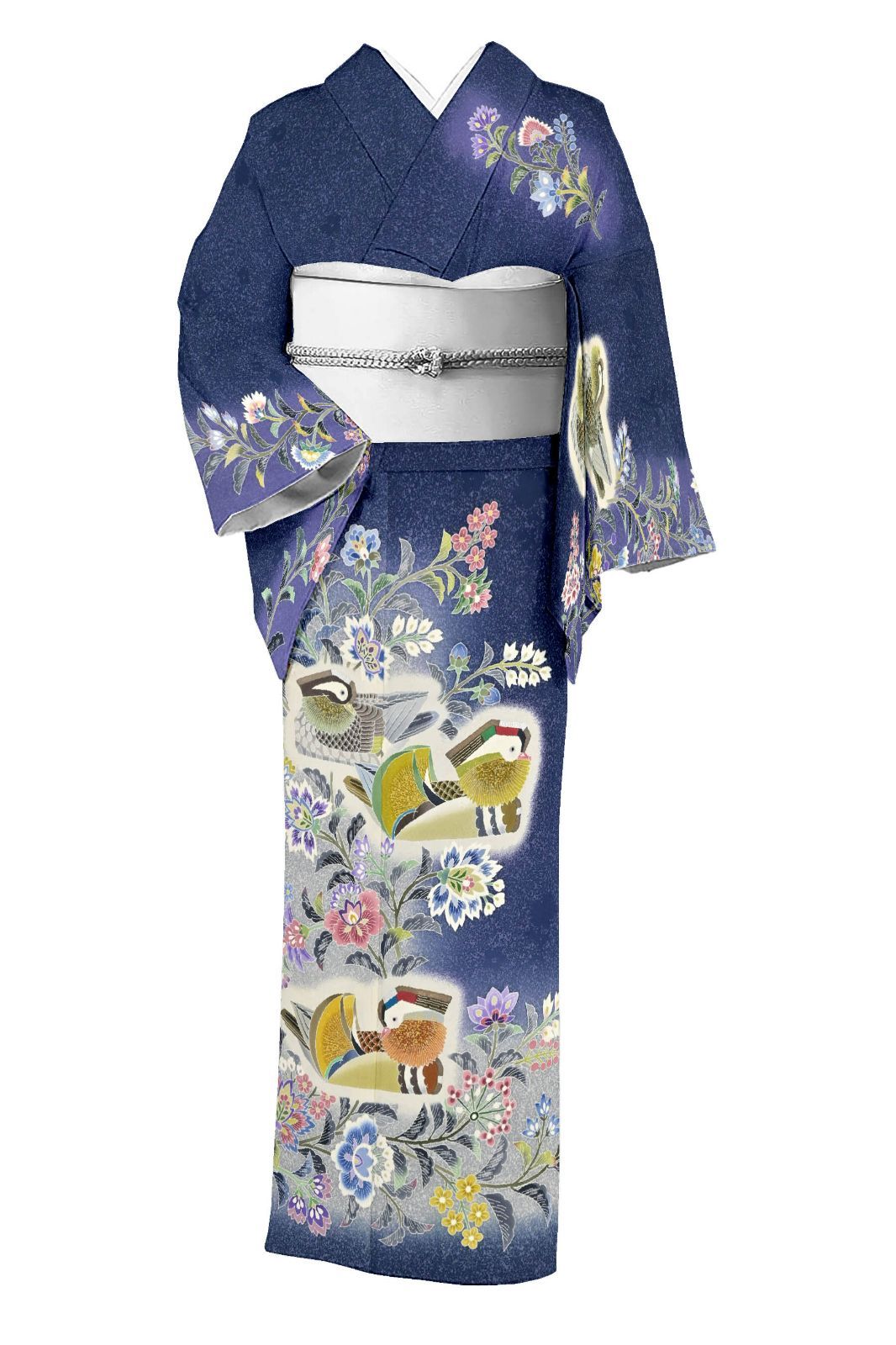 人間国宝 故・羽田登喜男】逸品本手描き京友禅訪問着｜柄「唐花に鴛鴦