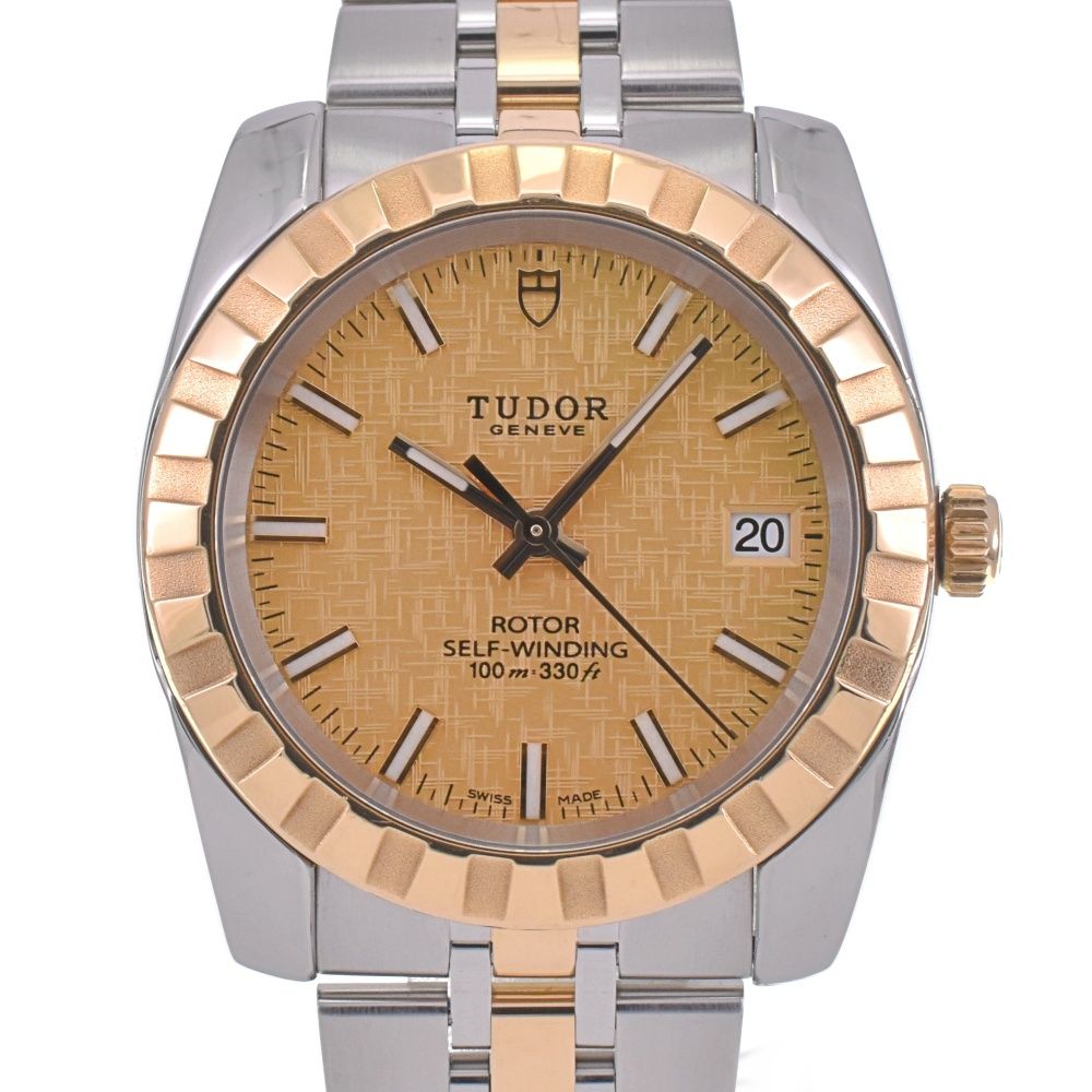 値下 チューダー TUDOR 21013 クラシック38 デイト SS/YG コンビ 自動 