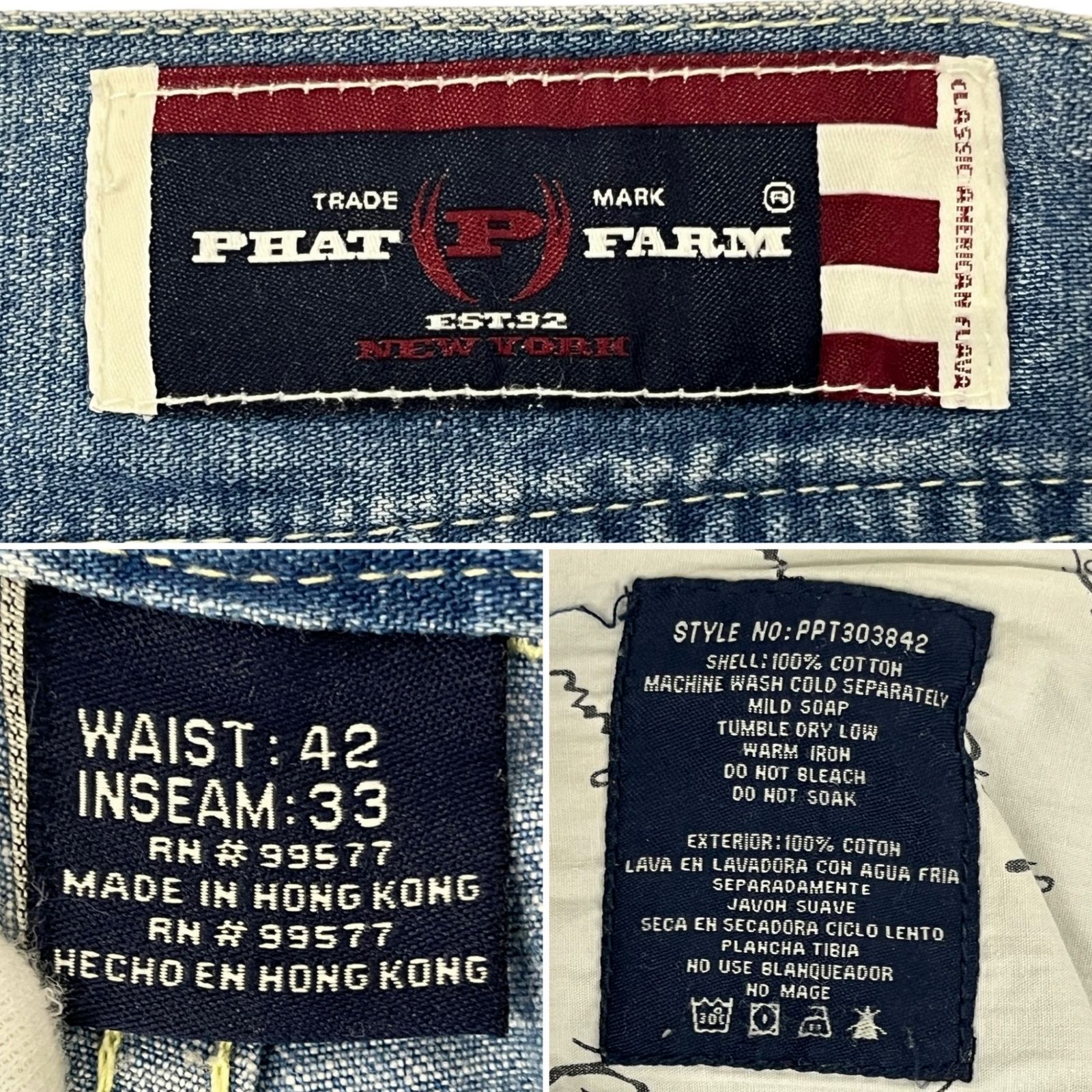 PHAT FARM (ファットファーム) デニム バギーパンツ ワイドパンツ 