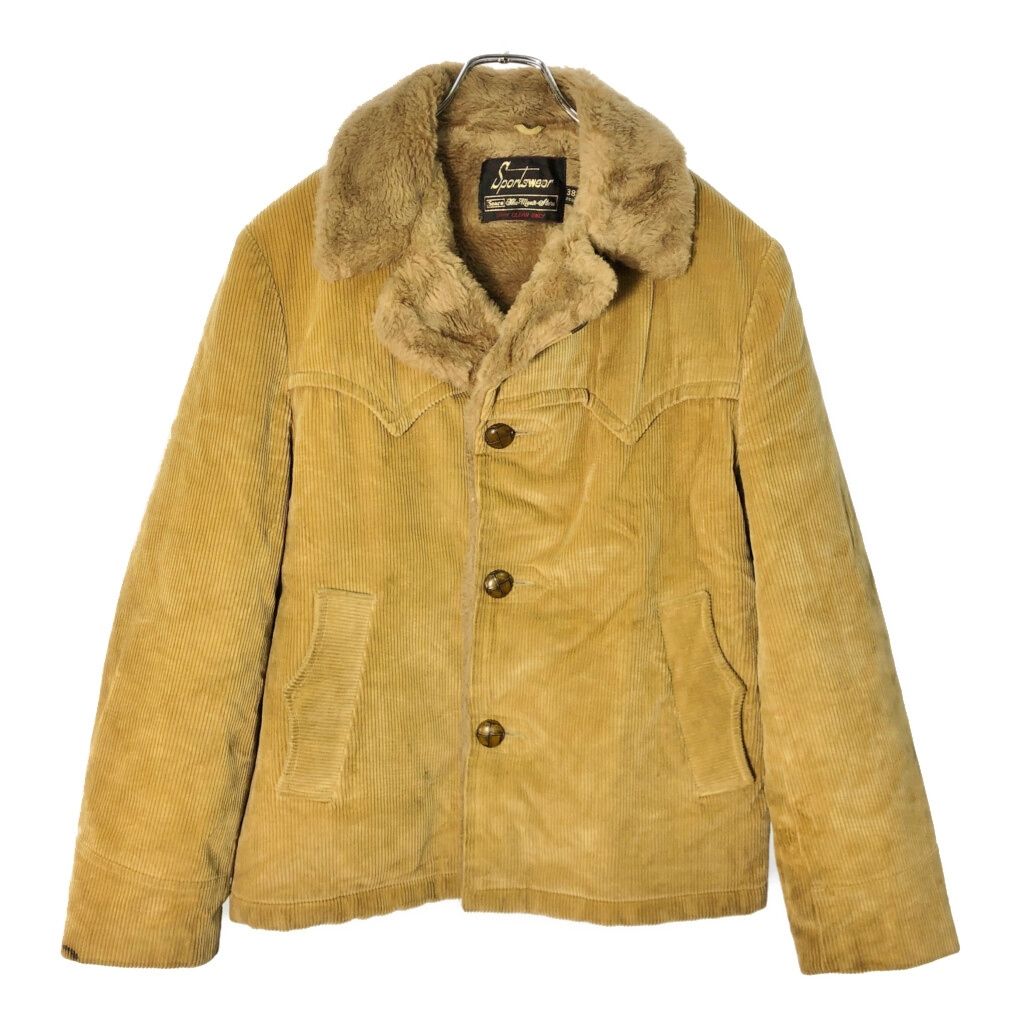 シアーズコーデュロイジャケット70s 70sシアーズSearsコーデュロイジャケット裏ボアランチコート茶
