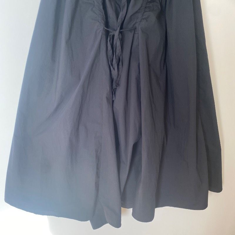 UN3D. アンスリード サークルギャザーワンピース ロング ブラック