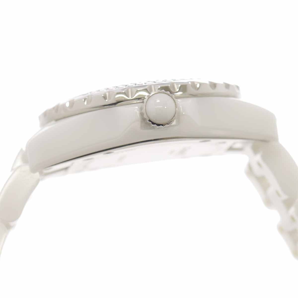 シャネル CHANEL J12 33mm H1630 レディース 腕時計 ブラックダイヤベゼル デイト ホワイト セラミック クォーツ ウォッチ 90302278 CHANEL（シャネル） CHANEL H1630 J12 白セラミック ブラックダイヤ