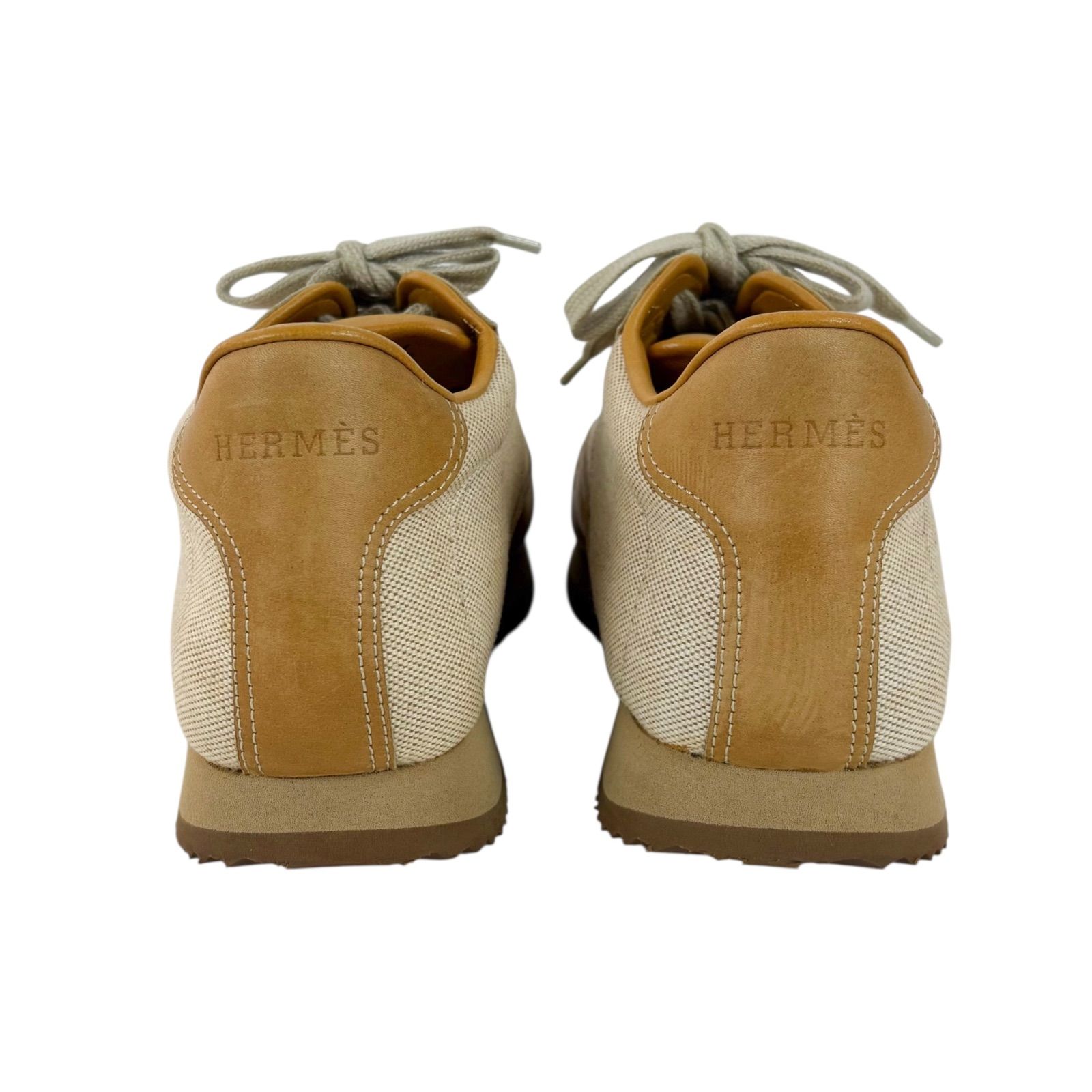 エルメス HERMES クイック ローカットスニーカー ベージュ Hロゴ