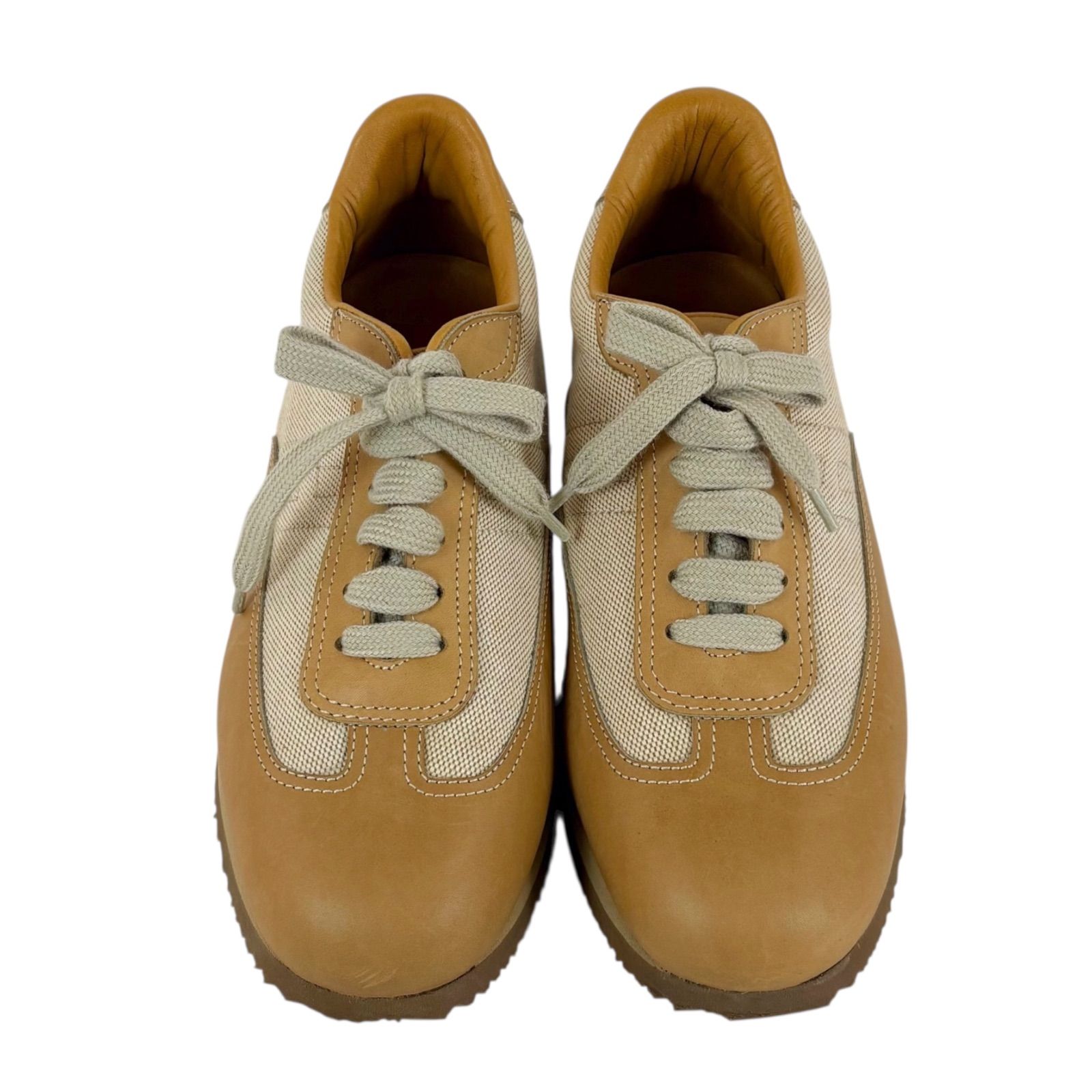 HERMES エルメス クイック レザー×キャンバス スニーカー 38 約24㎝ HERMES エルメス クイック レザー×キャンバス スニーカー 38 約24㎝